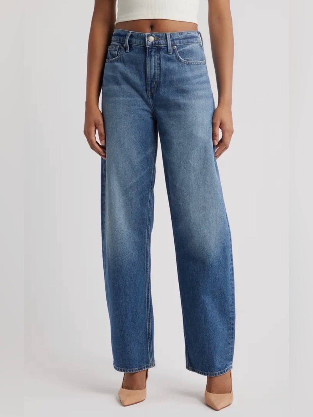 NWT Good American Good Barrel Relaxed Jeans